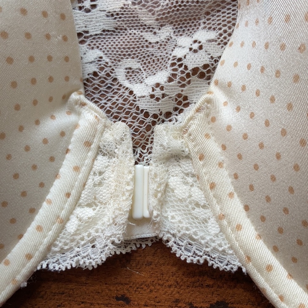 Cream and tan polka dot Bra racer back